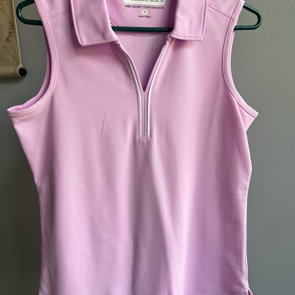 Pebble Beach Light Pink Sleeveless Golf Shirt